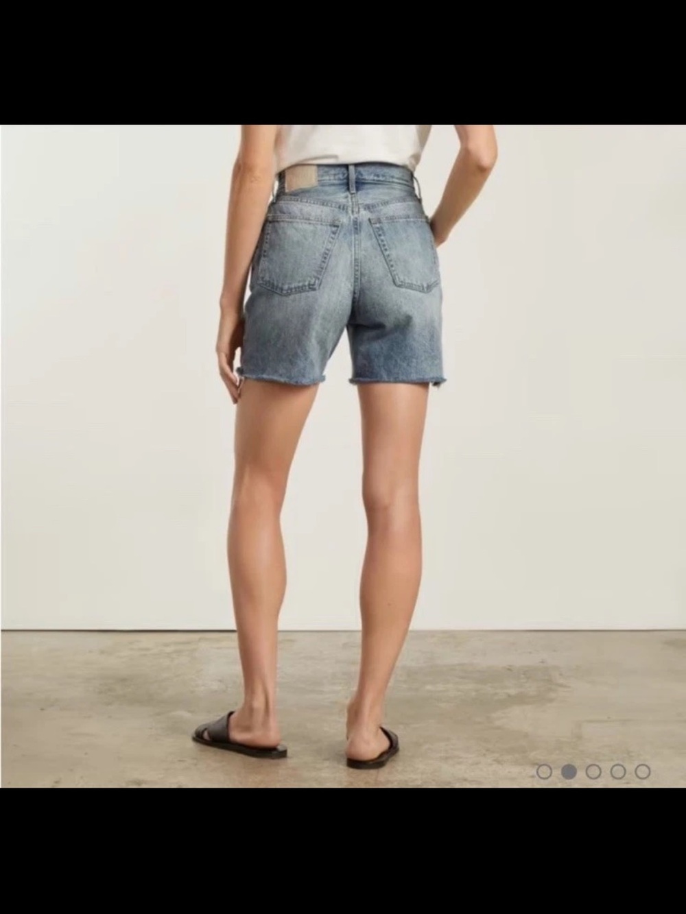 Everlane Women’s The Denim Short 100% Organic Cotton Distressed Blue Long 29 - Picture 8 of 9